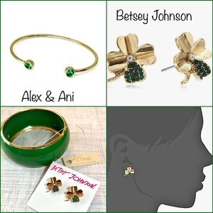 St. Patrick’s Day Betsey Johnson Earrings & Alex & Ani+ Bracelets Set NWT